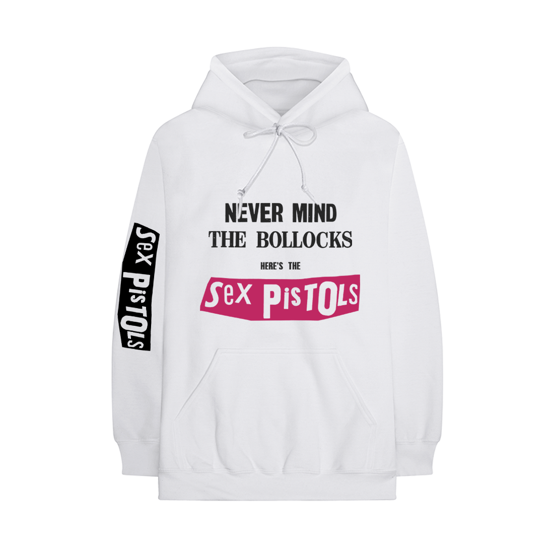 Never Mind The Bollocks - White Hoodie (front)