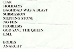 Combine Harvester Tour Set List 2008