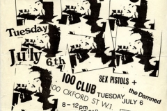 100 Club, July 6th 1976 - Flyer