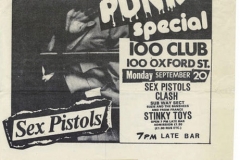100 Club, September 20th 1976 - Flyer