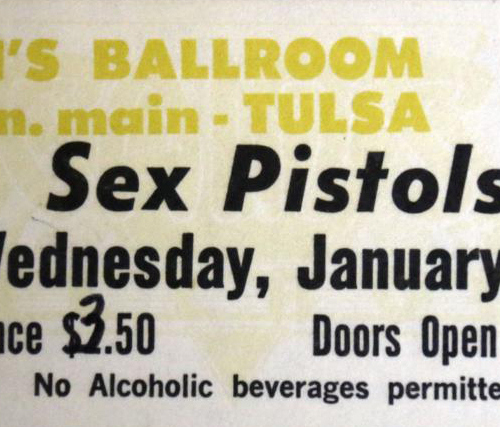 Cains Ballroom, Tulsa, Oklahoma, USA January 11th 1978 - Gig Ticket