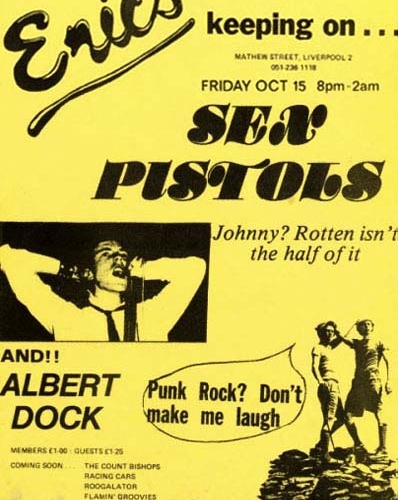Eric’s, Liverpool, October 15th 1976 - Flyer