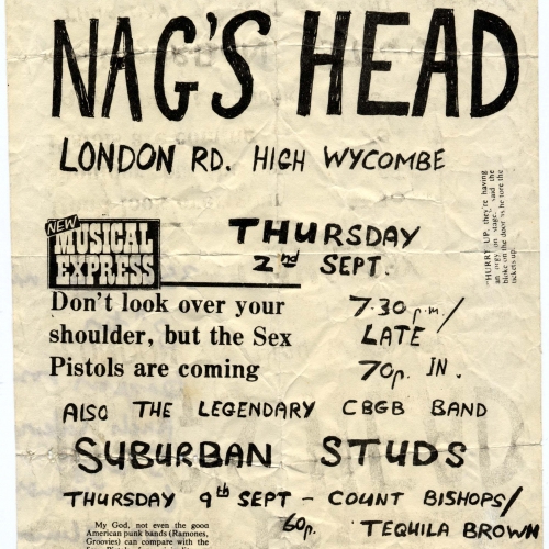 Nags Head, High Wycombe, September 2nd 1976 - Flyer