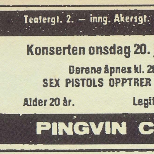 Pinvinen Restaurant, Oslo, Norway, July 20th 1977 - Ticket