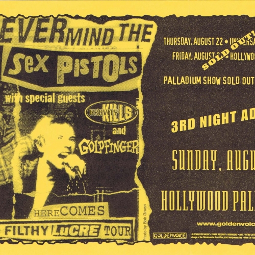 Hollywood Palladium, Los Angeles, California, USA, August 25th 1996 - Flyer