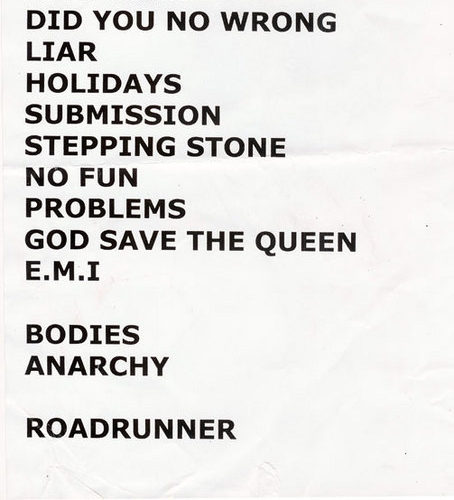 2007 Holidays in the Sun Set List