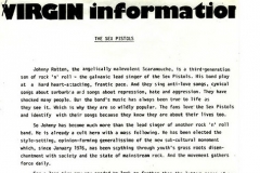 Virgin Records Sex Pistols Biography, - Caroline Coon, May 1977